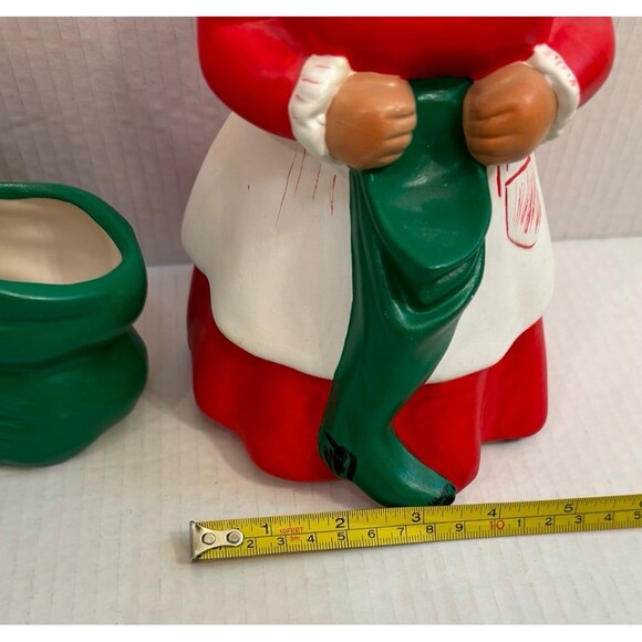 Mr and Mrs Santa Claus 1970's Ceramic Mold Figures 10” Handmade Vintage - Picture 6 of 11